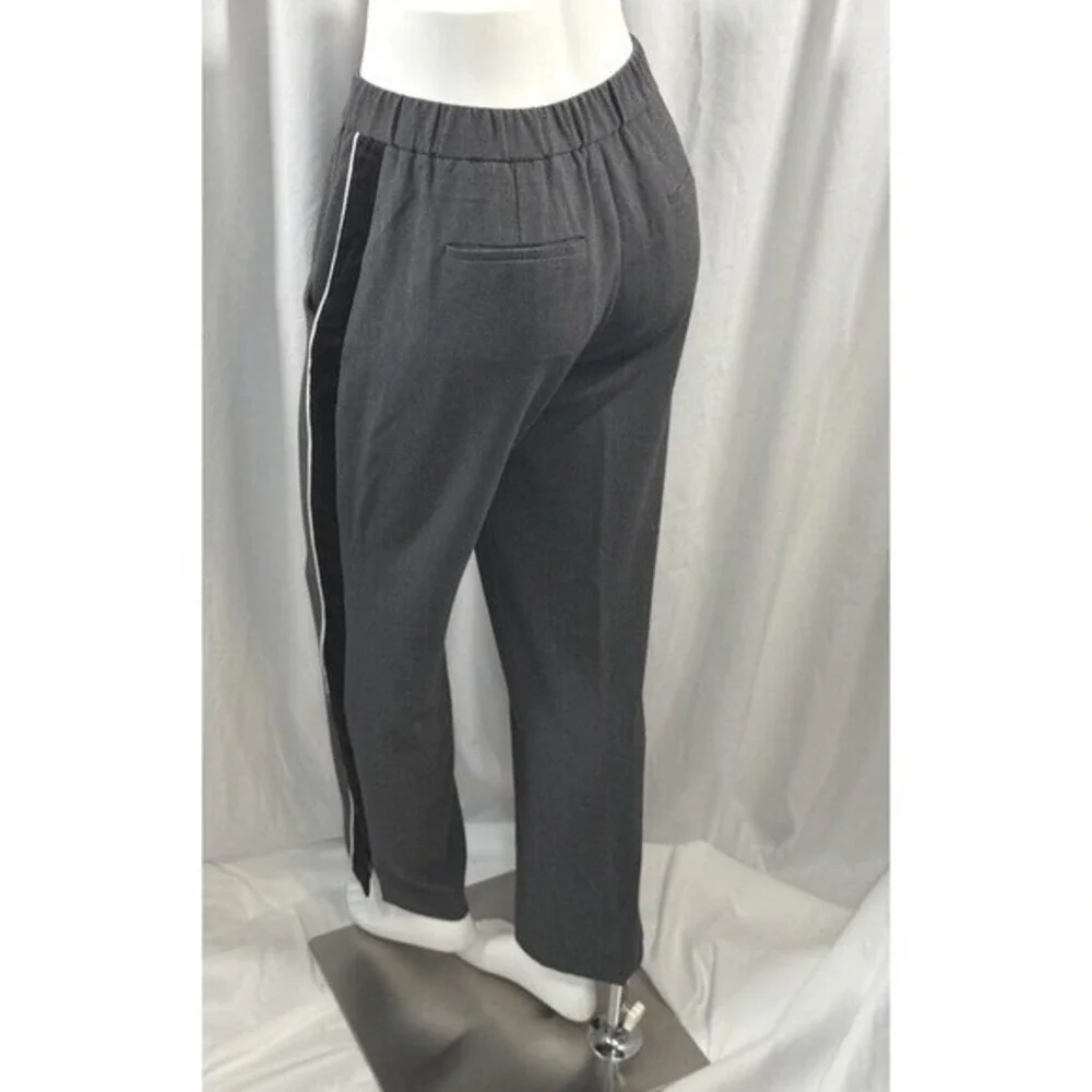 Ann Taylor Grey Tuxedo Stripe Trousers Black Side Stripe Pants M Blokecore 76-15